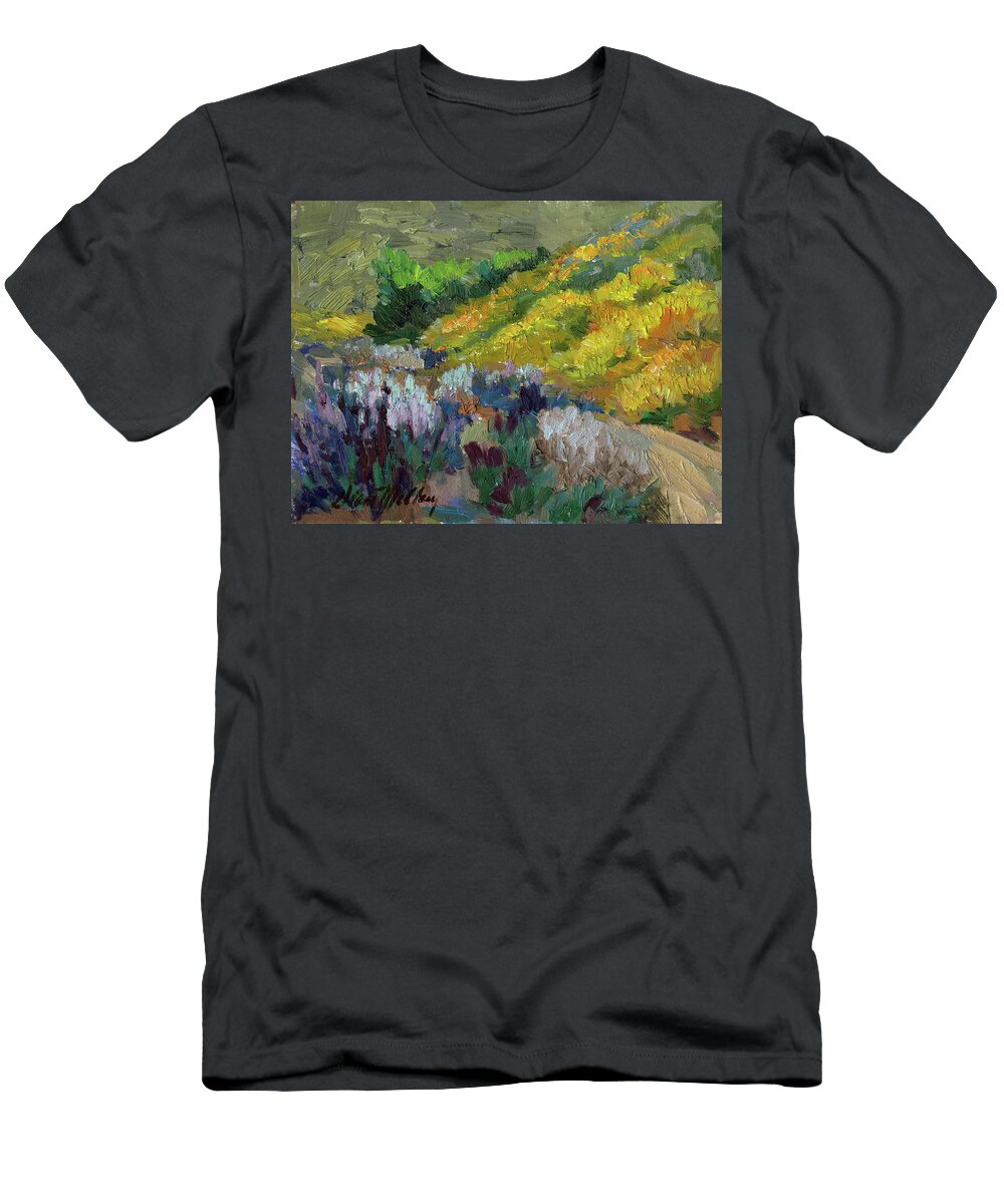 Flkowering Meadow T-Shirt featuring the painting Flowering Meadow by Diane McClary