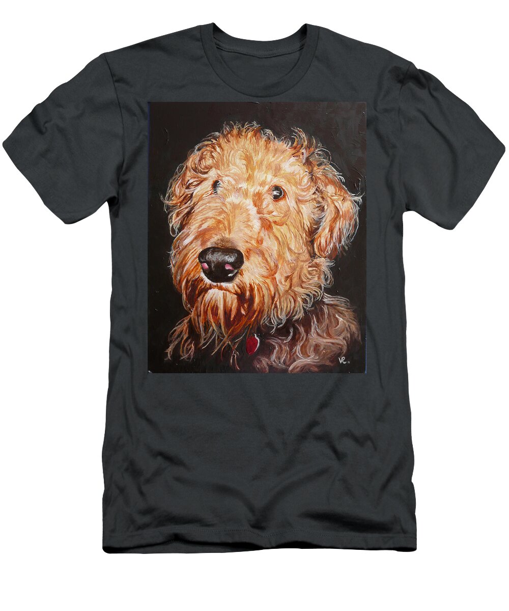 Puppy T-Shirt featuring the painting Fonzie by Vic Ritchey