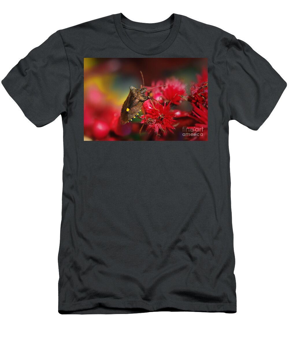 Yhun Suarez T-Shirt featuring the photograph Forest Bug - Pentatoma Rufipes by Yhun Suarez