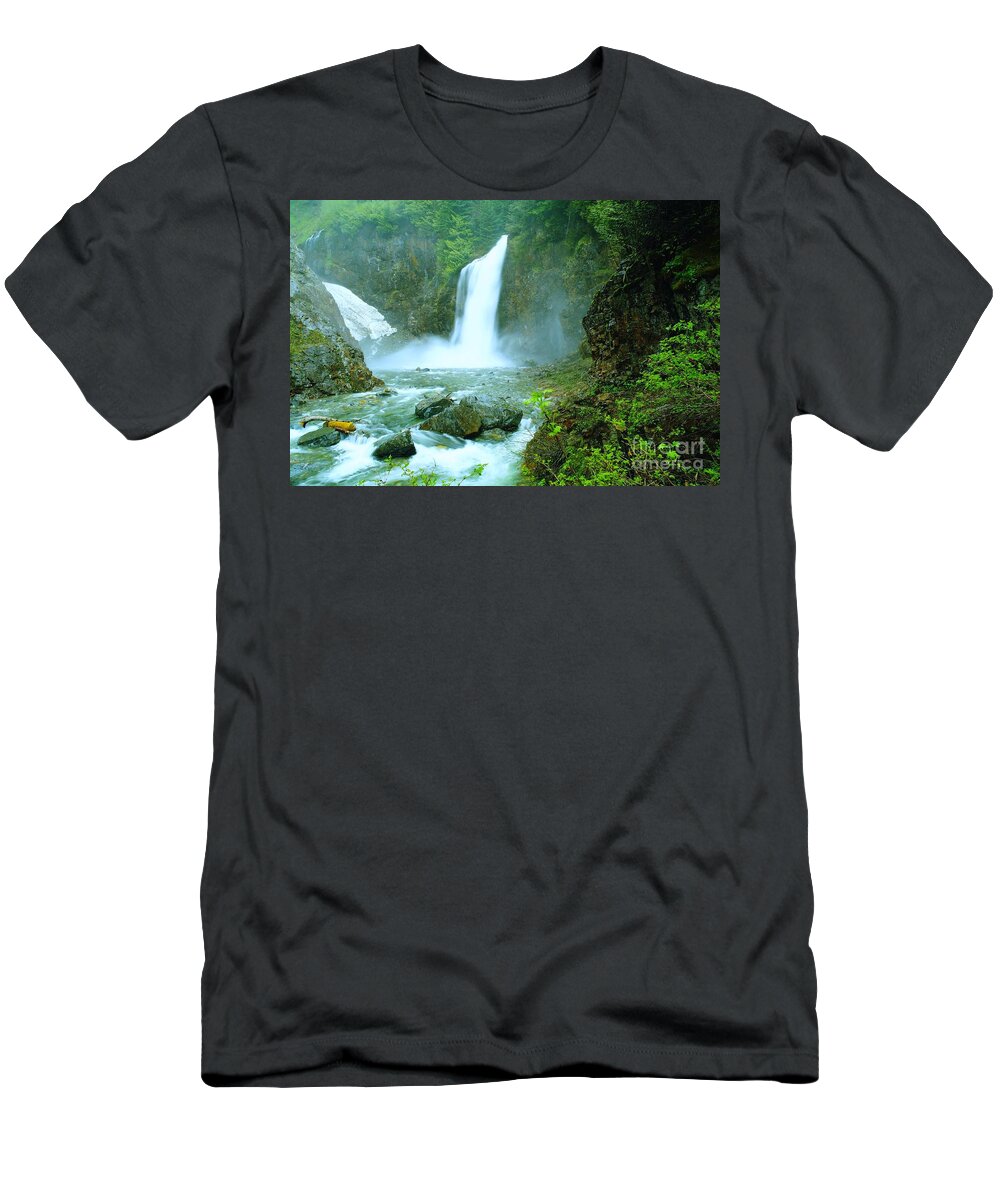 Water. Waterfalls. Streams T-Shirt featuring the photograph Franklin Falls  by Jeff Swan