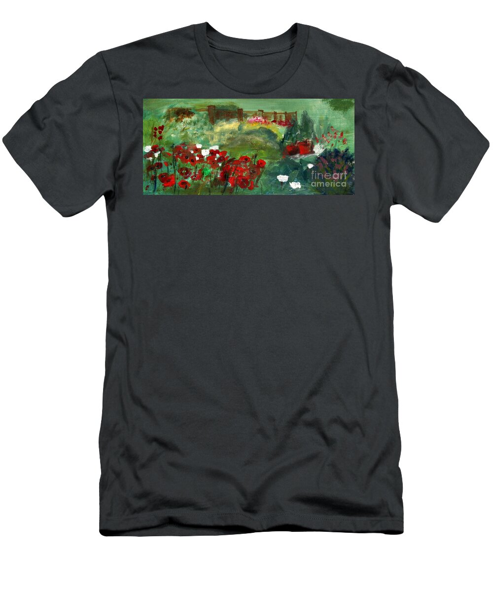 Paintings T-Shirt featuring the painting Garden View by Julie Lueders 