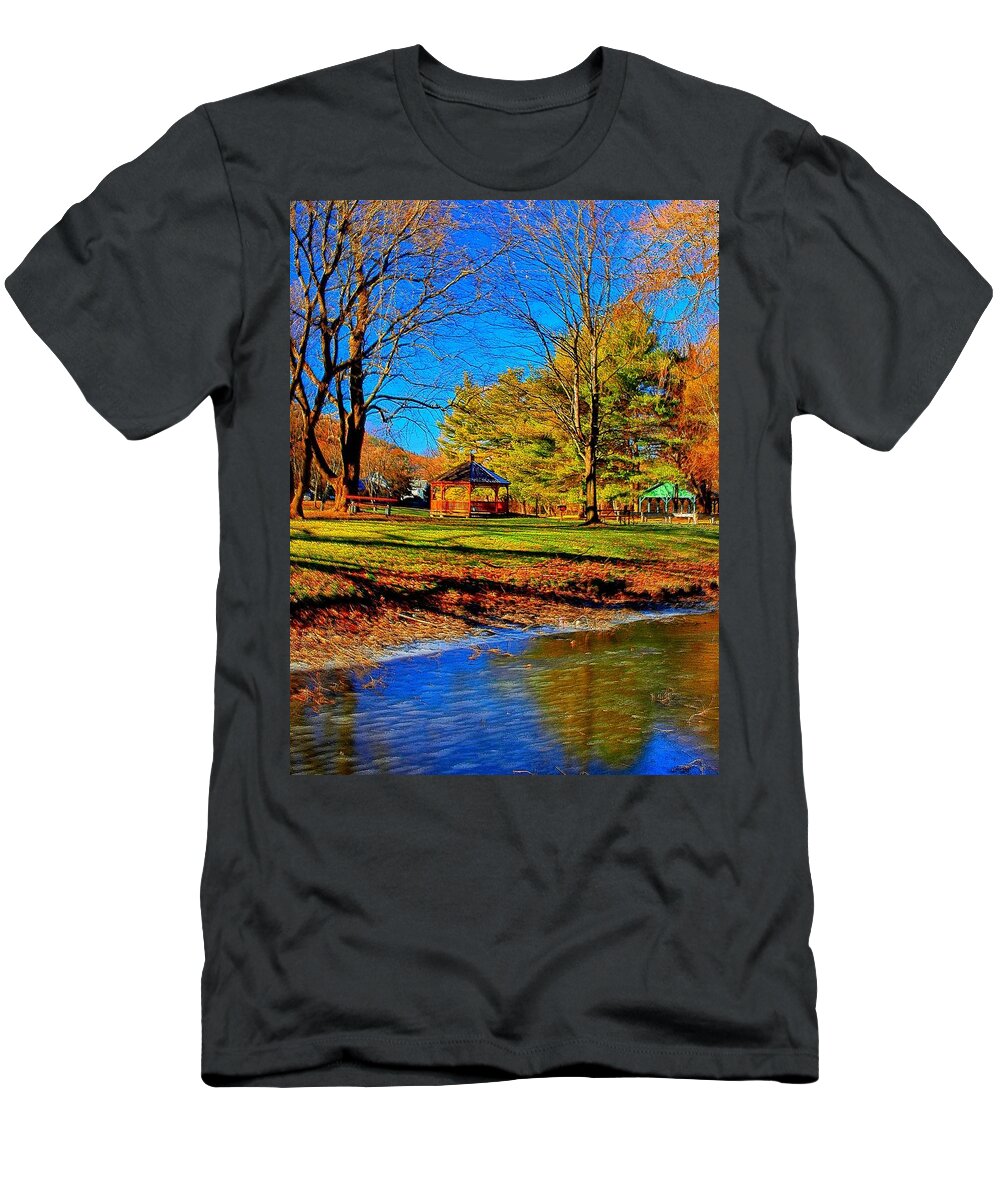 Hdr T-Shirt featuring the photograph Gazebo in Winter by Joshua House
