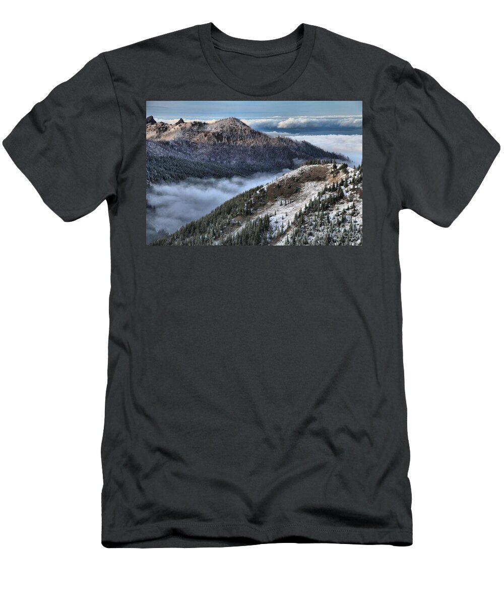 Hurricane Ridge T-Shirt featuring the photograph Gazing Over The Pacific by Adam Jewell