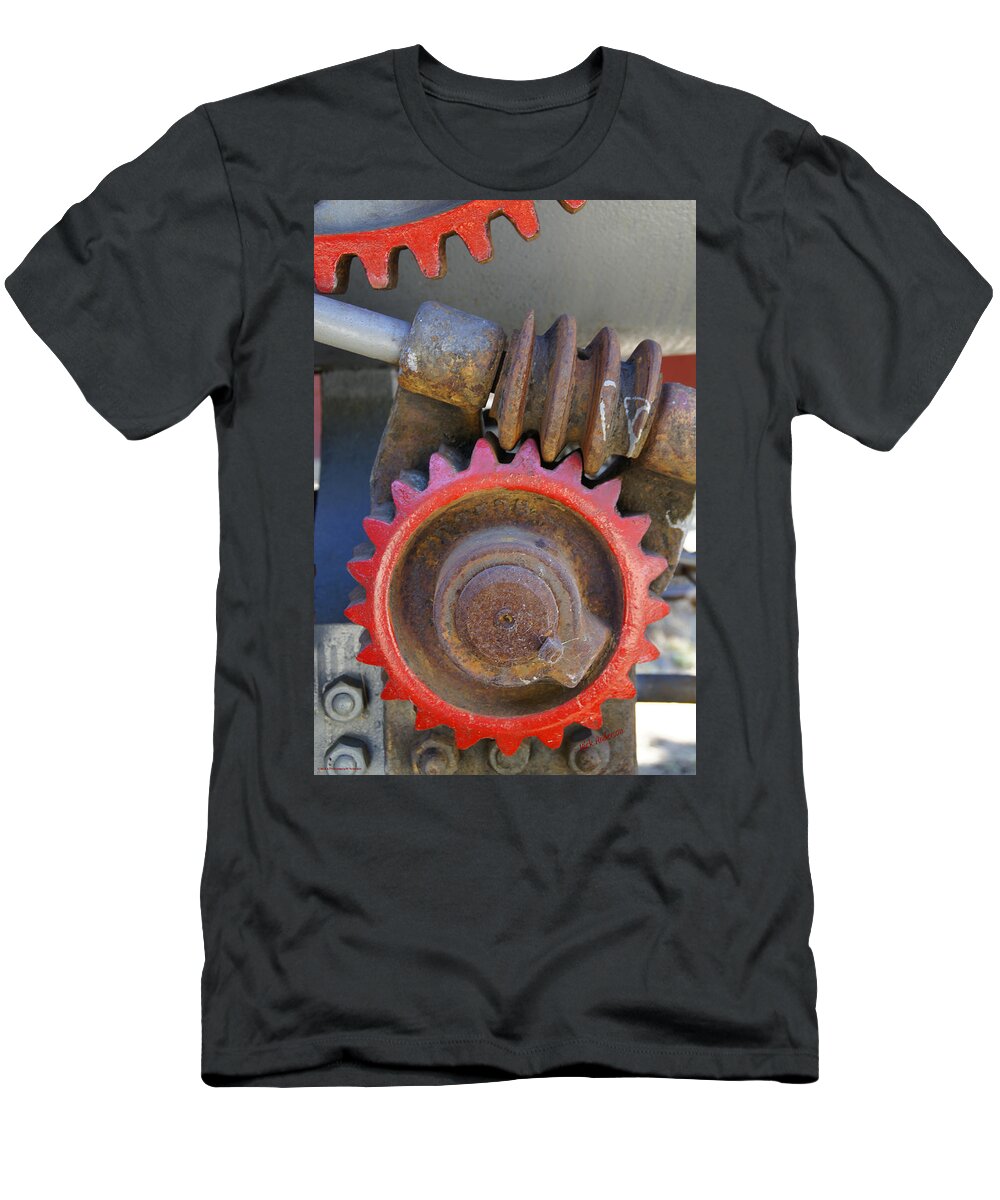 Detail T-Shirt featuring the photograph Gears of Restored Steam Tractor by Mick Anderson