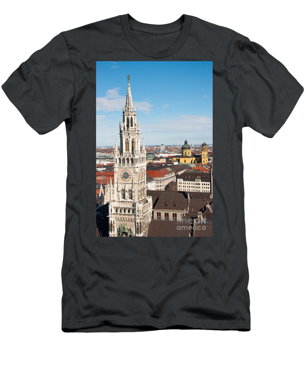 Aerial T-Shirt featuring the photograph German Town Hall by Andrew Michael