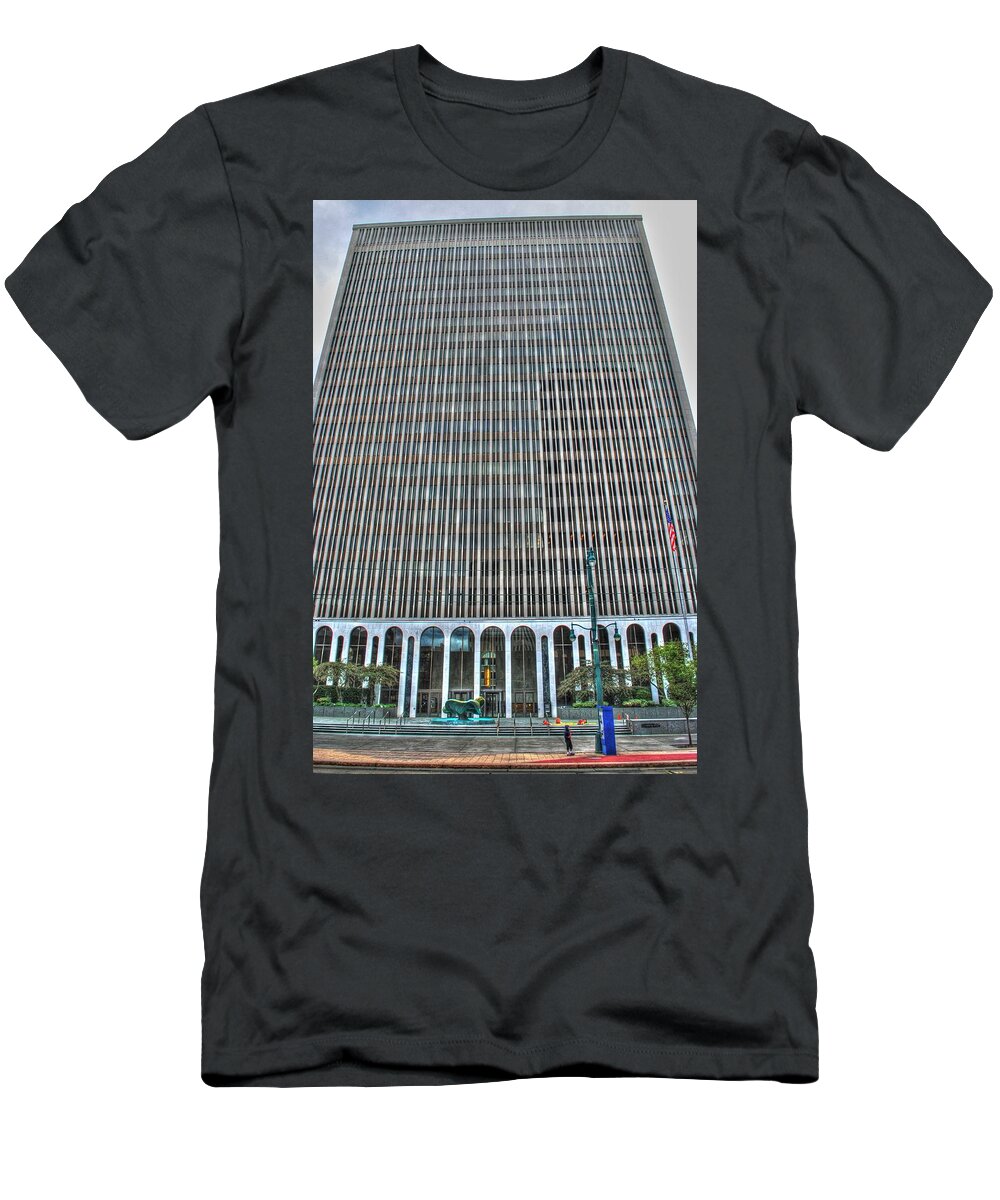  T-Shirt featuring the photograph Giant Bank of M and T by Michael Frank Jr
