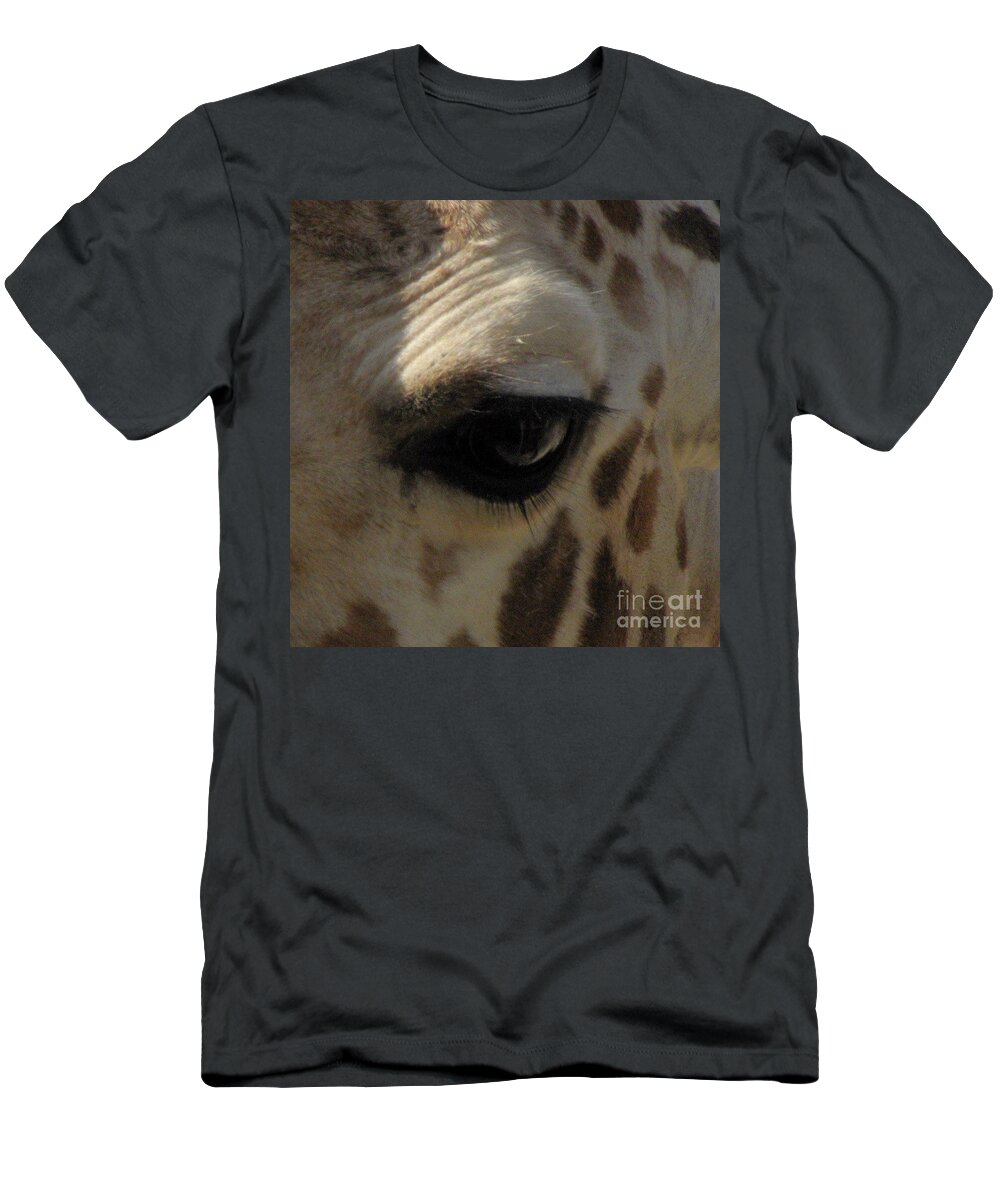 Giraffe Eye T-Shirt featuring the photograph Giraffe eye by Kim Galluzzo Wozniak