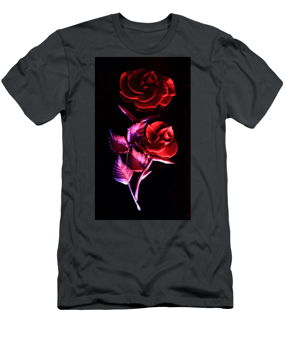 Rose T-Shirt featuring the photograph Glowing Glass Rose by Shane Bechler
