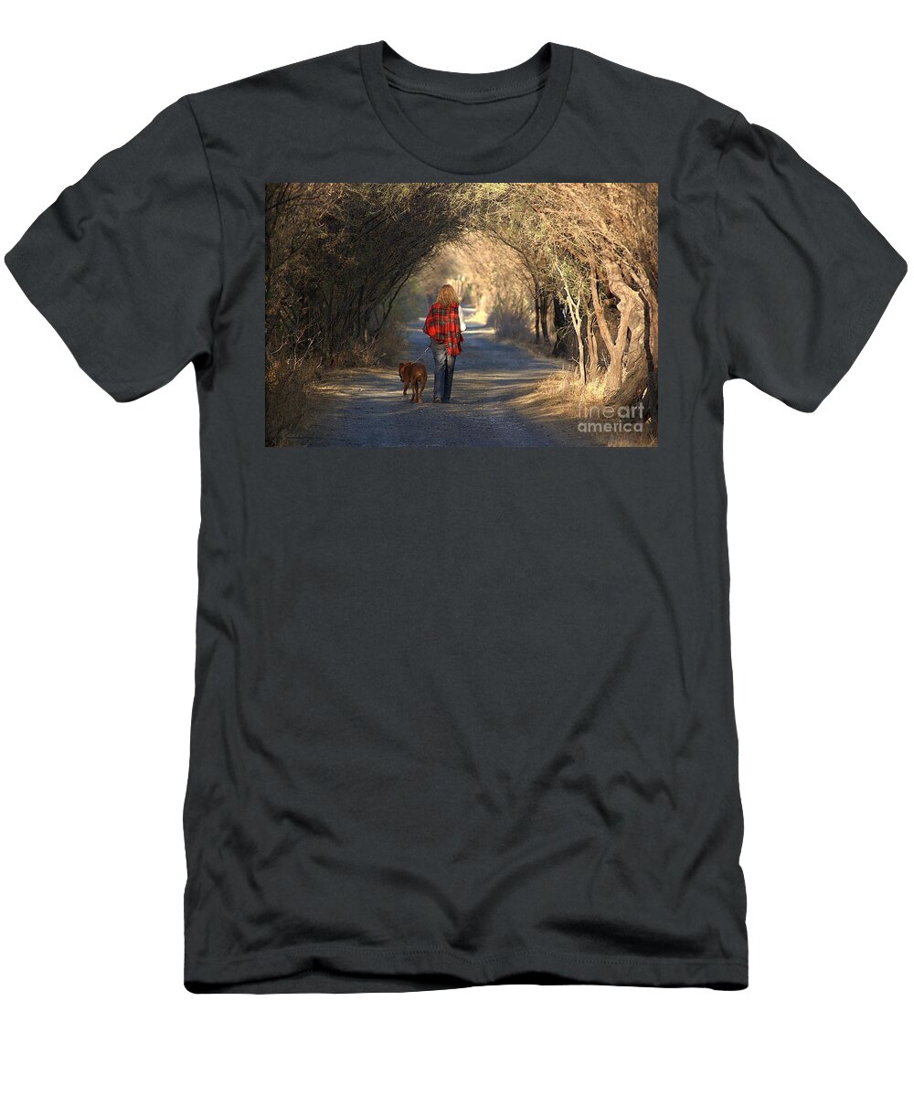 John+kolenberg T-Shirt featuring the photograph Going For A Walk The Photograph by John Kolenberg