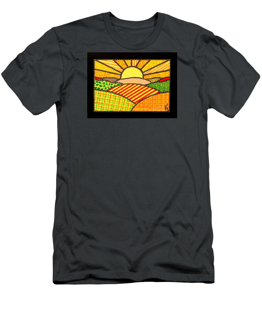 Sun T-Shirt featuring the painting Good Day Sunshine by Jim Harris