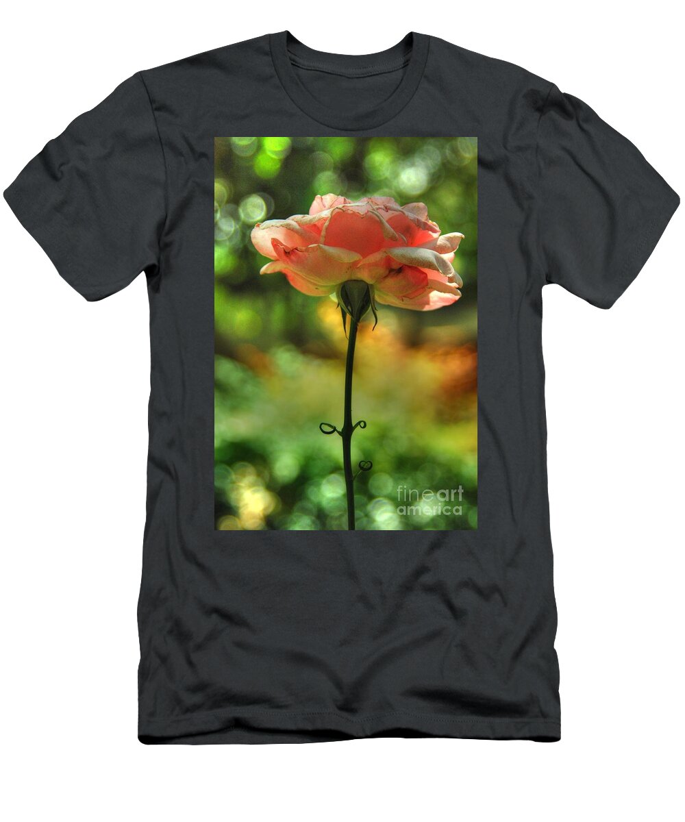 Flower T-Shirt featuring the photograph Green Bokeh TBG 041712-0502 by Tam Ryan