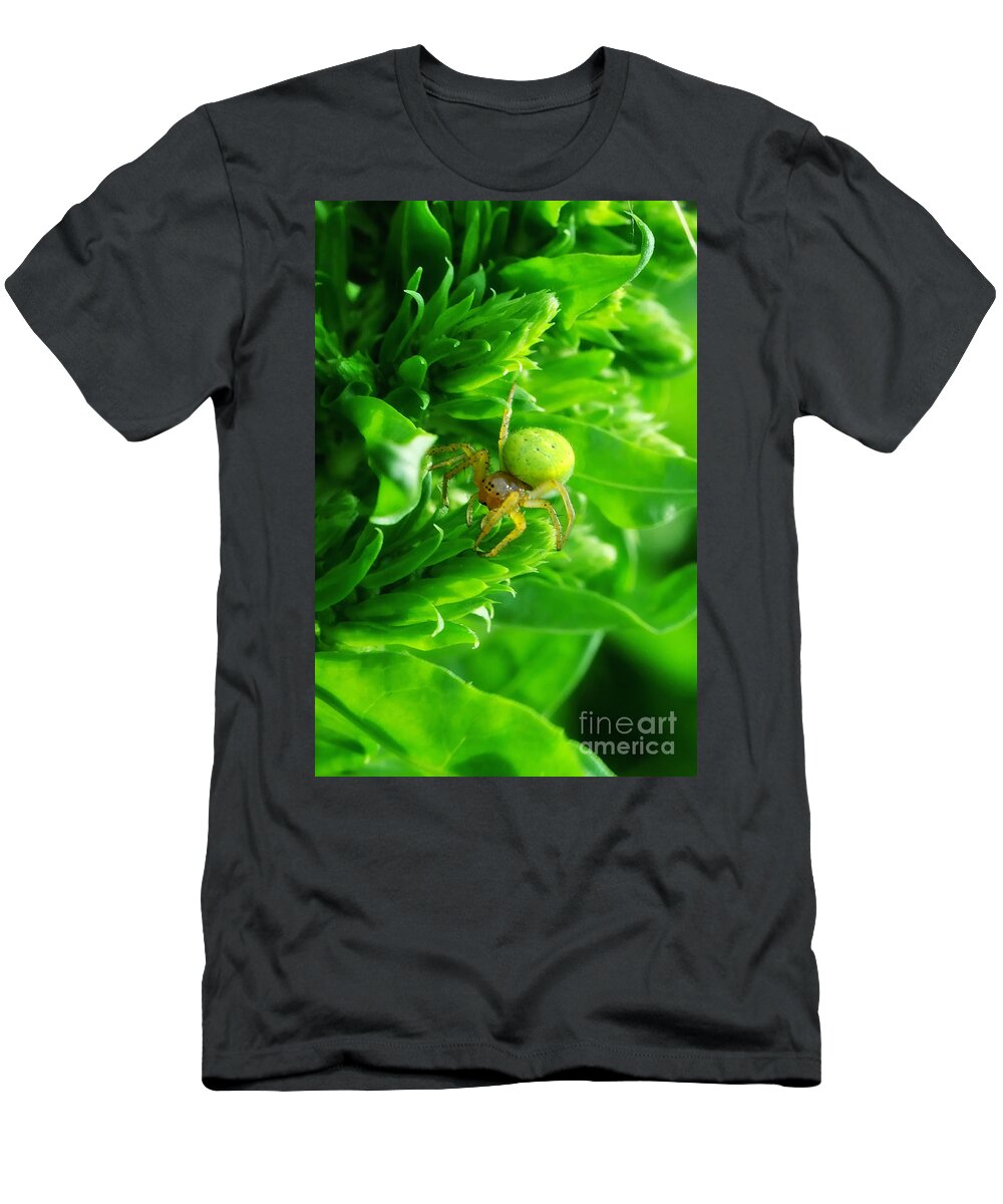 Yhun Suarez T-Shirt featuring the photograph Green Spider 2.0 by Yhun Suarez