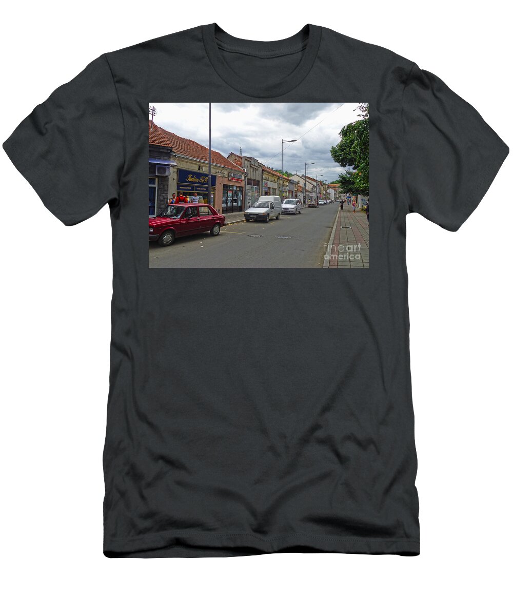 Leskovac T-Shirt featuring the photograph Grey Street of Leskovac by Dejan Jovanovic