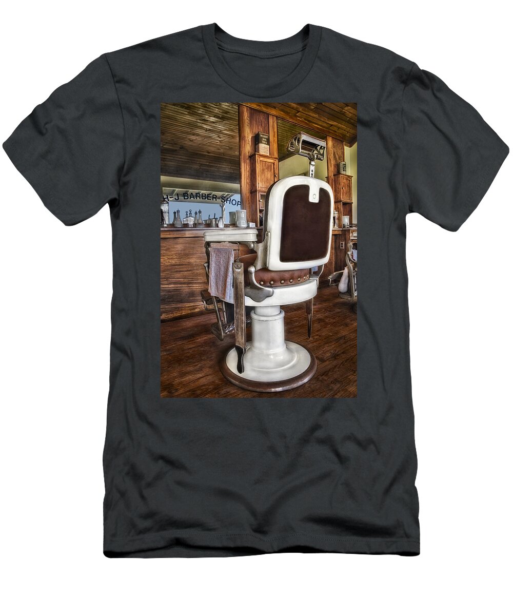 H-j Barber Shop T-Shirt featuring the photograph H J Barber Shop by Susan Candelario