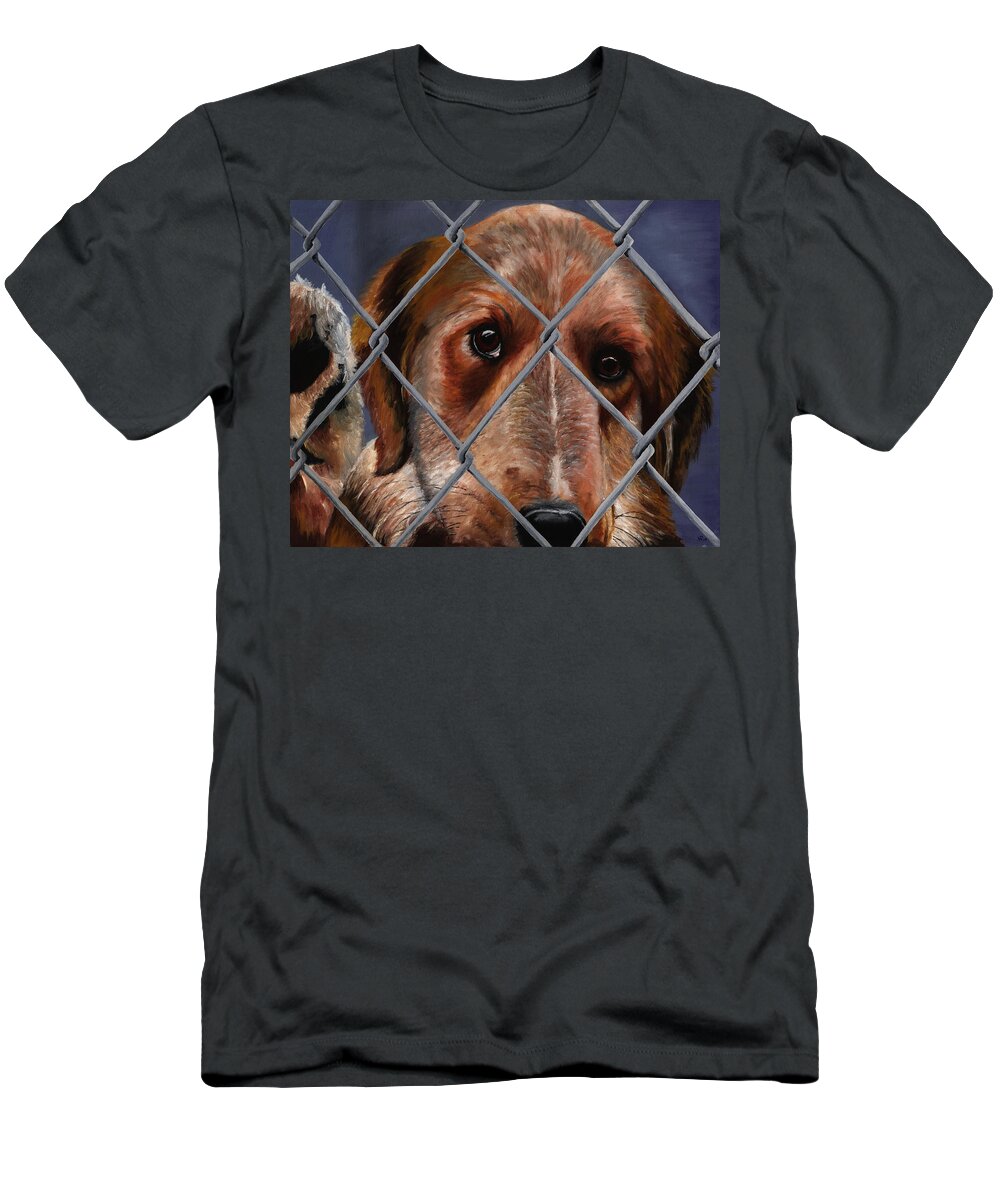 Pets T-Shirt featuring the painting Help Release Me II by Vic Ritchey