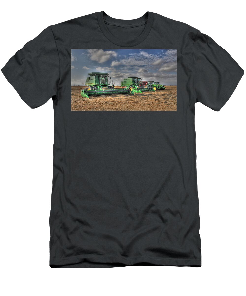 Iowa T-Shirt featuring the photograph Iowa Soybean Pickers by J Laughlin