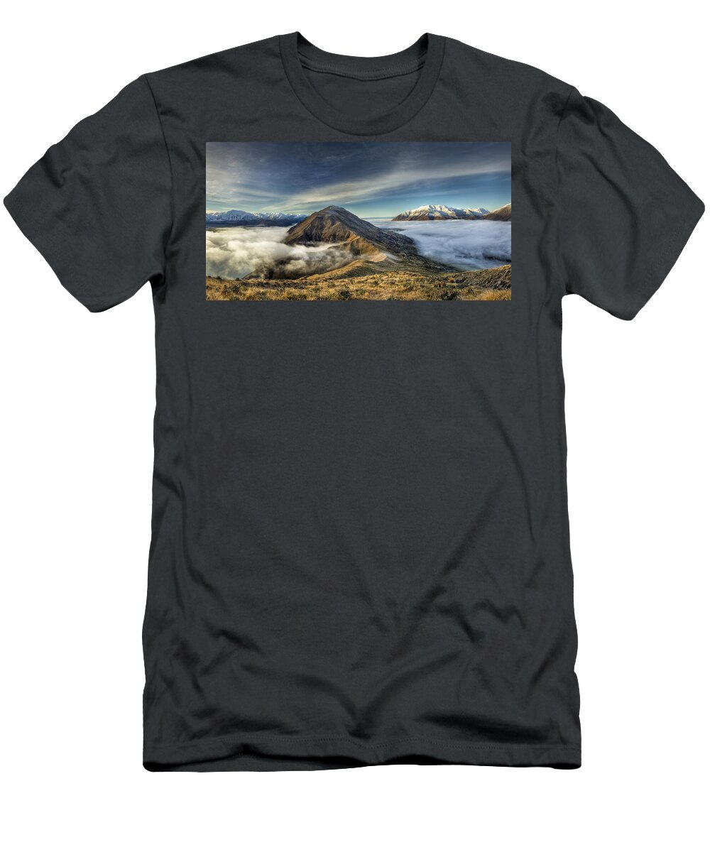 00445378 T-Shirt featuring the photograph Lake Coleridge, The Rakaia River by Colin Monteath