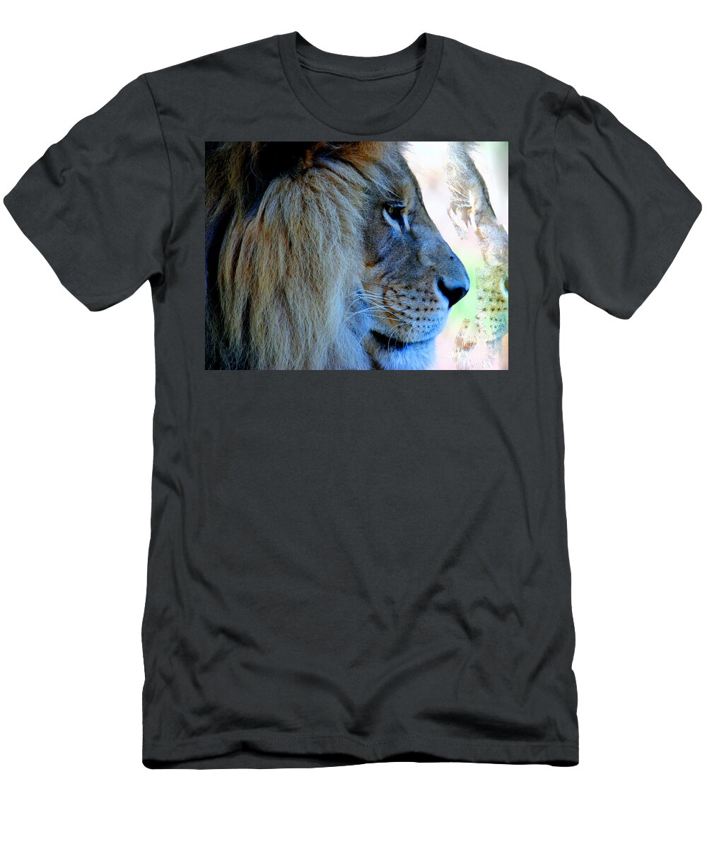 Jungle T-Shirt featuring the photograph Lion King by Tap On Photo