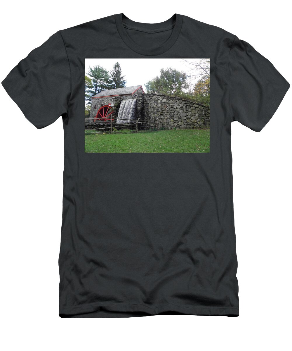 Longfellow T-Shirt featuring the photograph Lonfellow Grist Mill x12 by Kim Galluzzo Wozniak