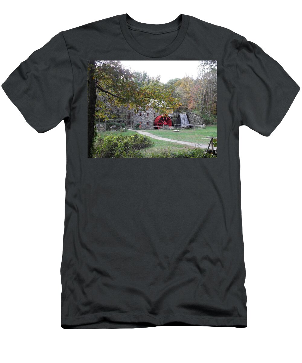 Longfellow T-Shirt featuring the photograph Longfellow Grist Mill x18 by Kim Galluzzo