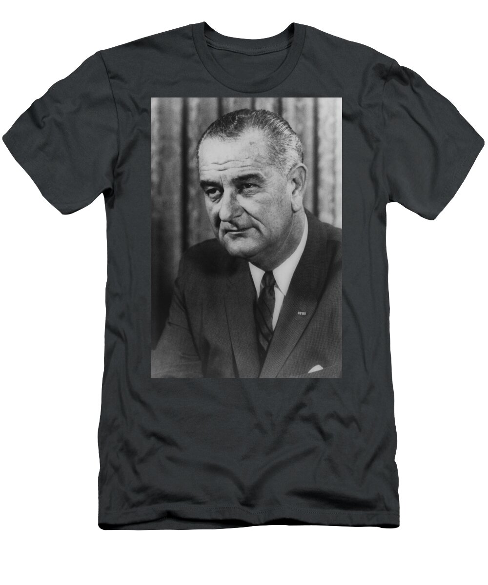 lyndon Johnson T-Shirt featuring the photograph Lyndon B Johnson by International Images