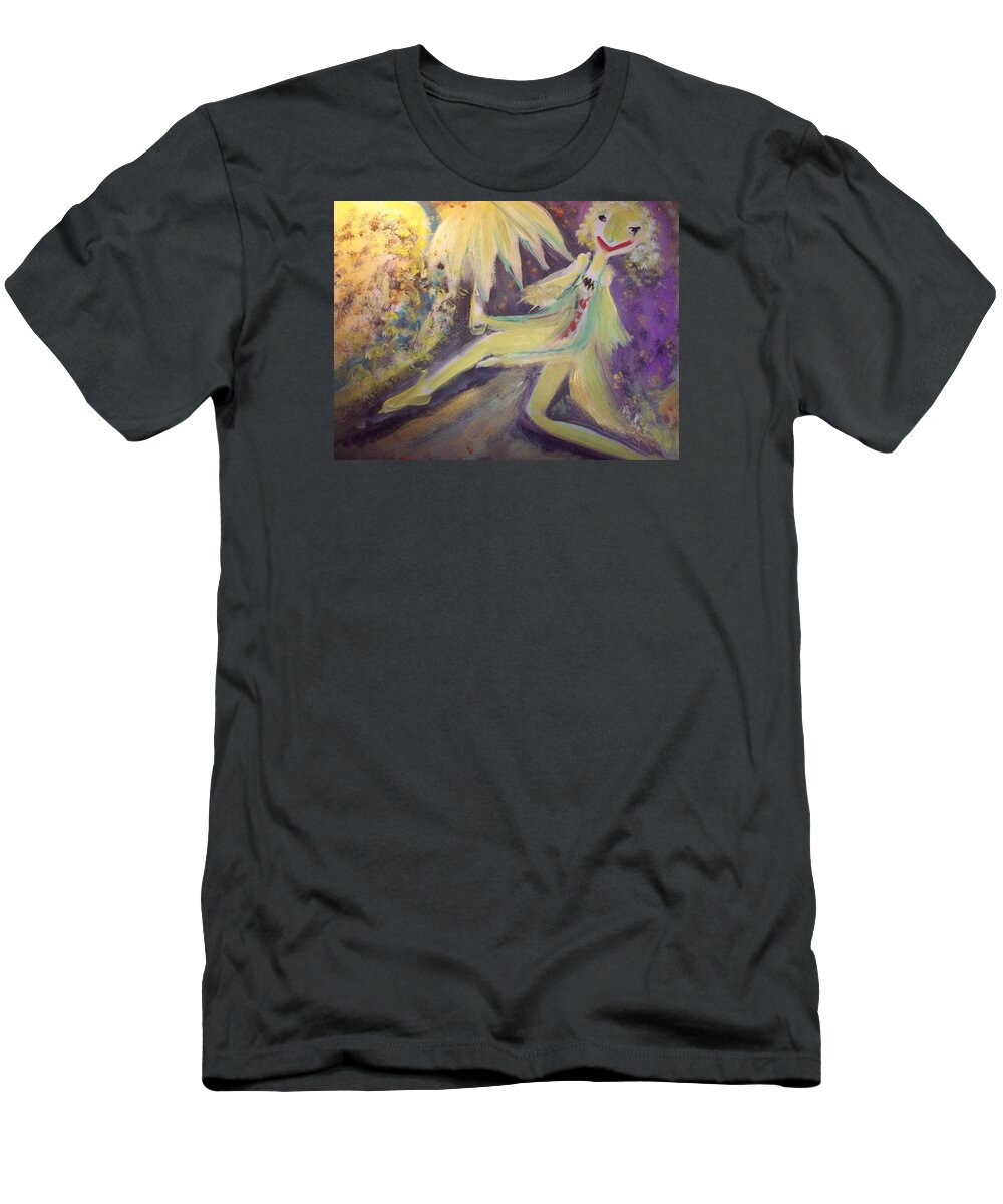 Moon T-Shirt featuring the painting Man in the Moon by Judith Desrosiers