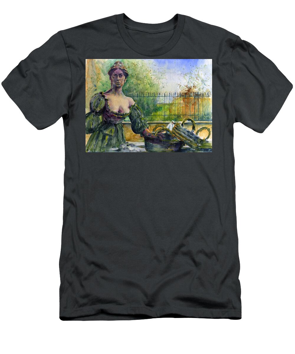 Dublin T-Shirt featuring the painting Molly's on Looker by John D Benson