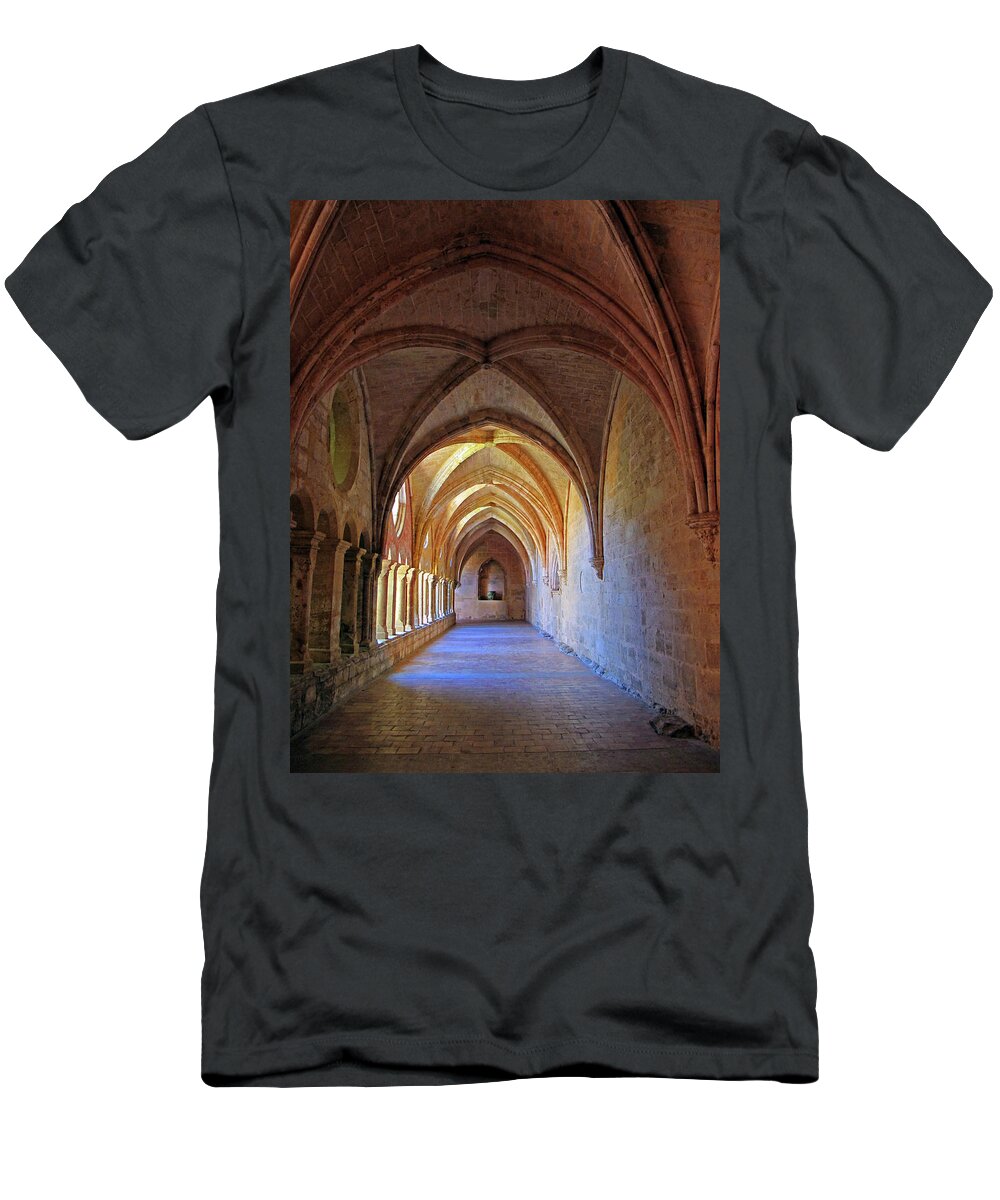 Monastery T-Shirt featuring the photograph Monastery Passageway by Dave Mills