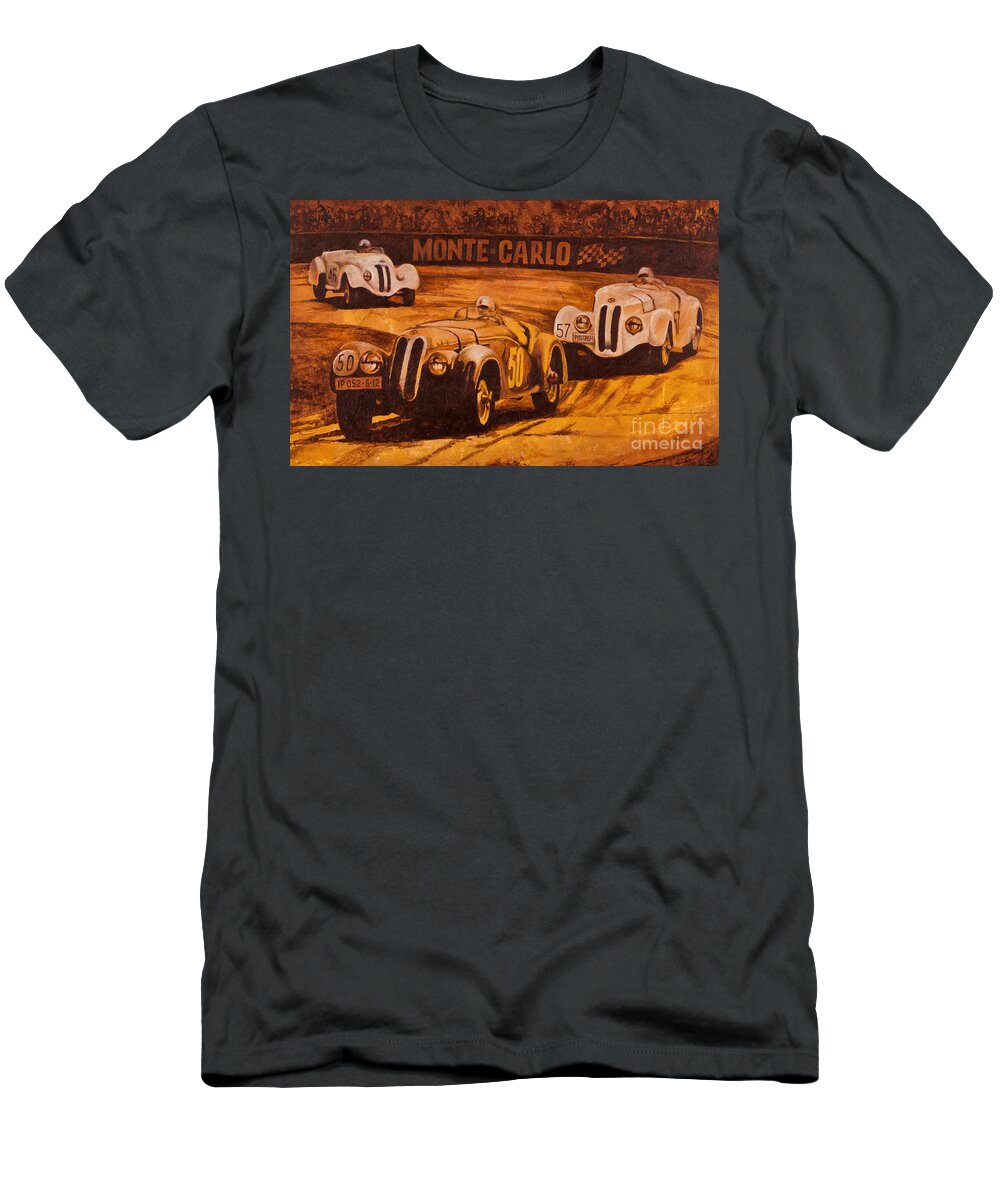 Monte Carlo T-Shirt featuring the painting Monte-Carlo 1937 by Igor Postash