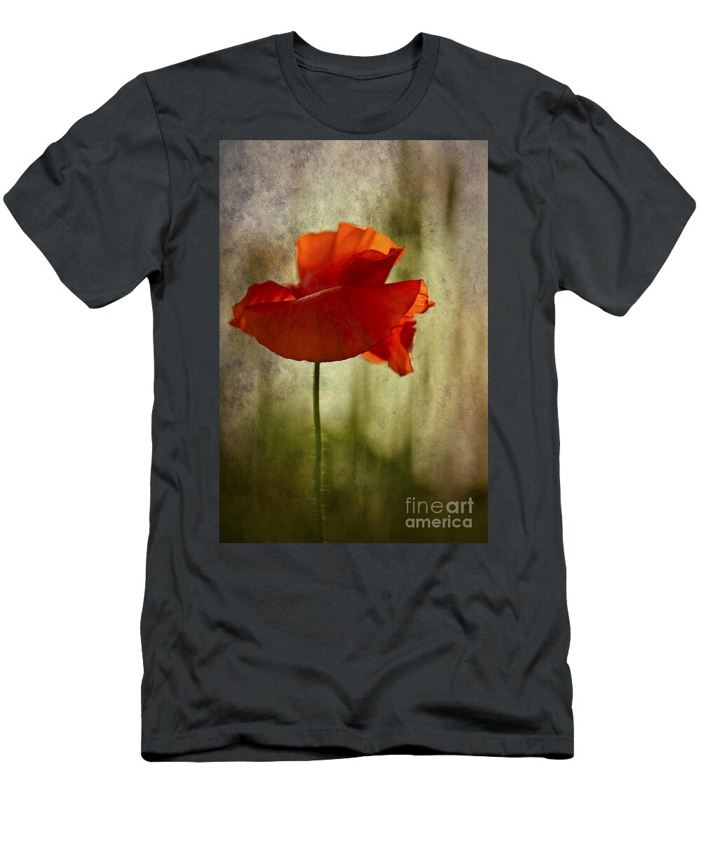 Poppy T-Shirt featuring the photograph Moody Poppy. by Clare Bambers - Bambers Images