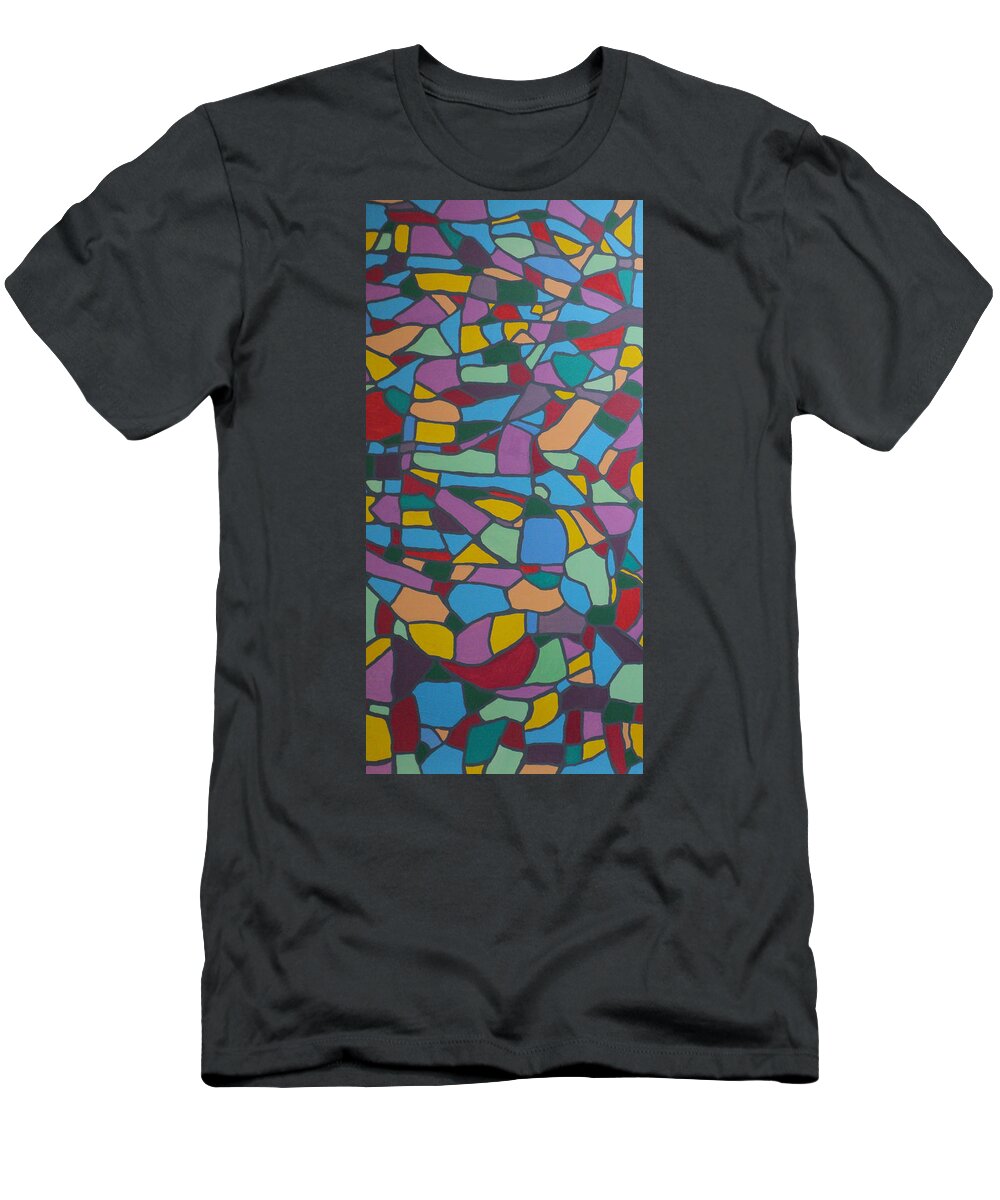 Mosaic T-Shirt featuring the painting Mosaic Journey by Angelo Thomas