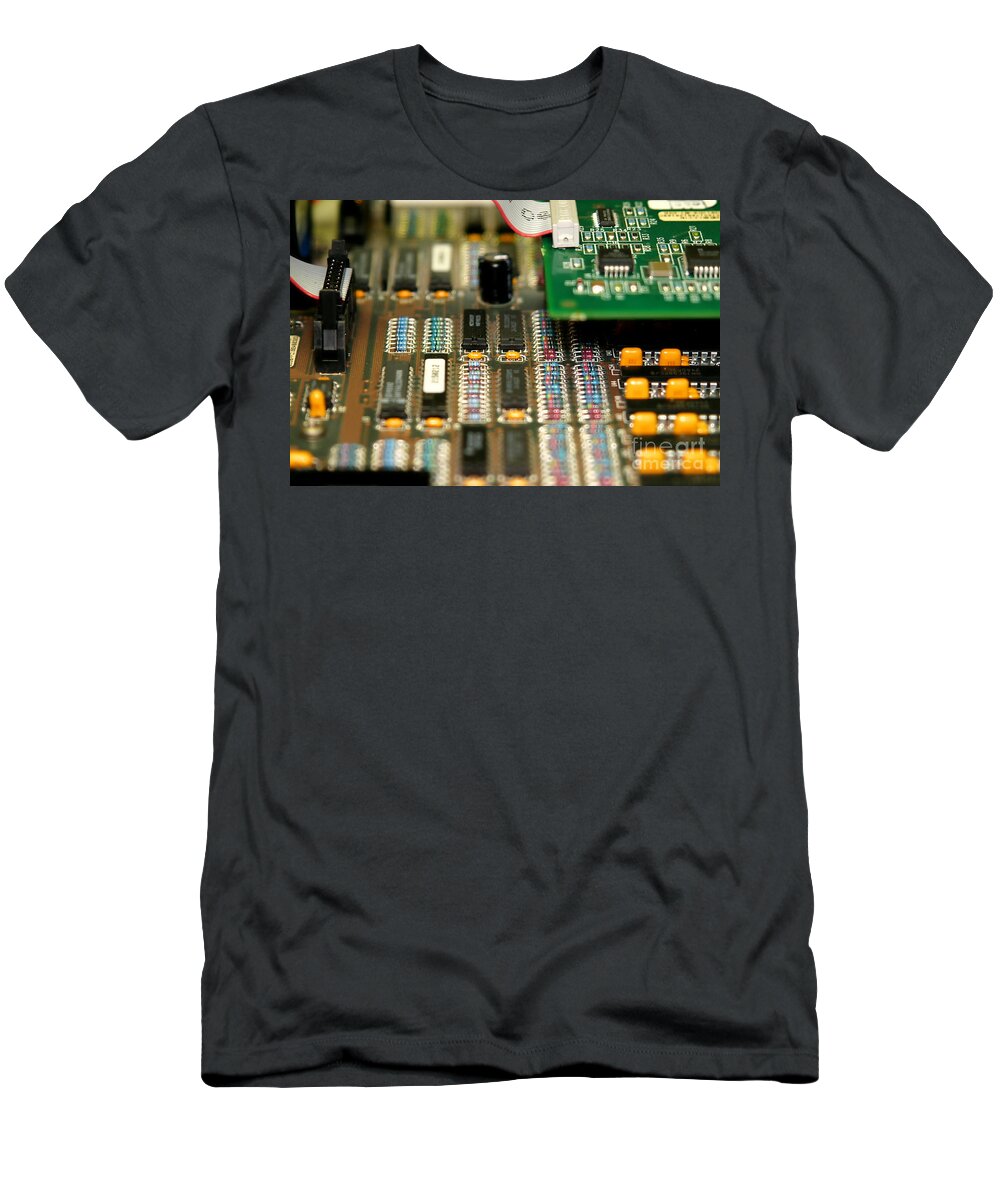 Technology T-Shirt featuring the photograph Motherboard by Henrik Lehnerer