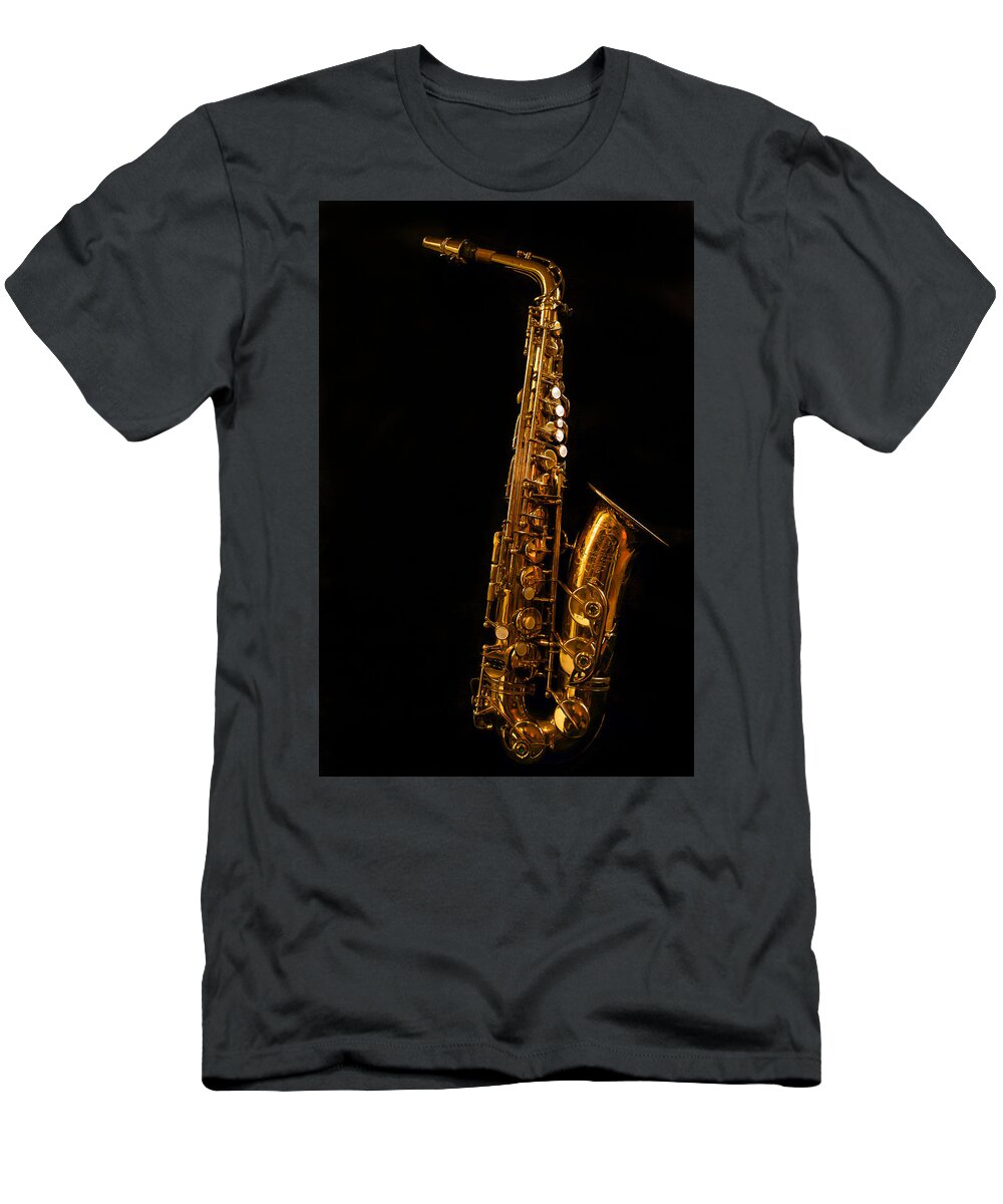 Jean Noren T-Shirt featuring the photograph Portrait of My Old Sax by Jean Noren