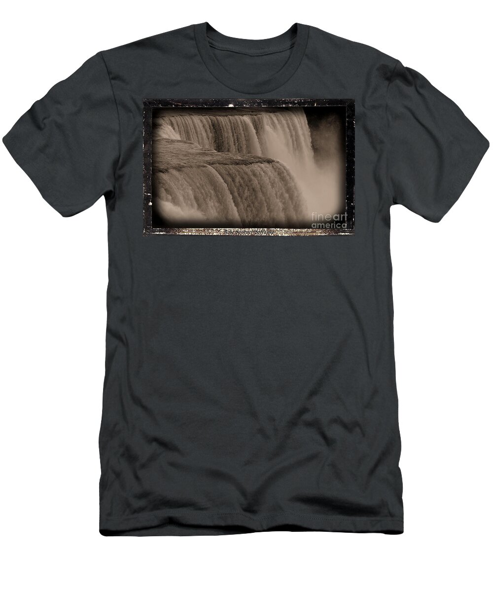 Daguerreotypes T-Shirt featuring the photograph Niagara Falls Daguerreotype Effect by Rose Santuci-Sofranko