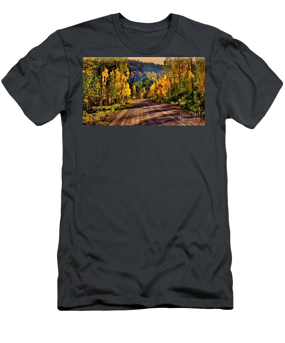 Fall T-Shirt featuring the photograph Off the beaten path by Ellen Heaverlo