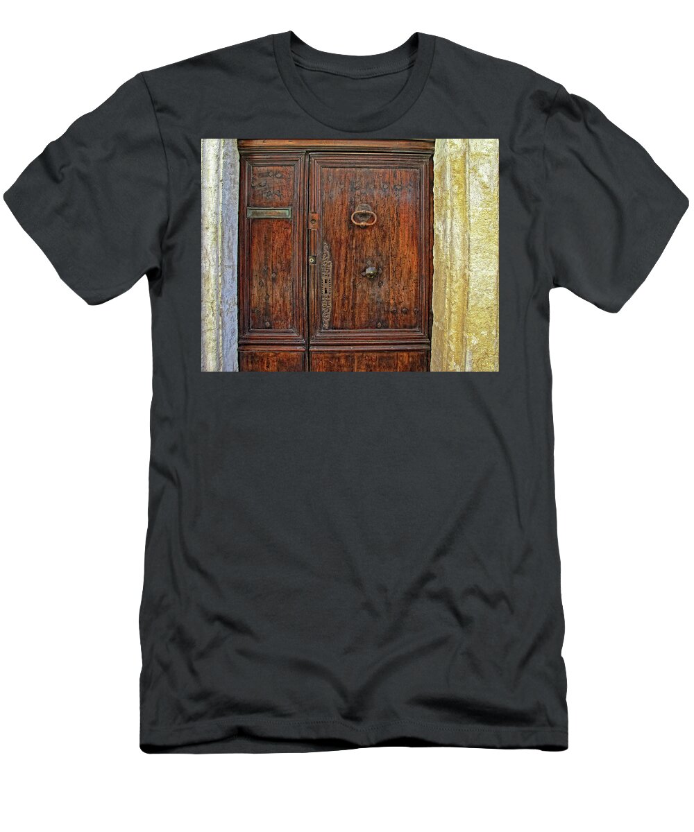 Old Door T-Shirt featuring the photograph Old Door Study Provence France by Dave Mills