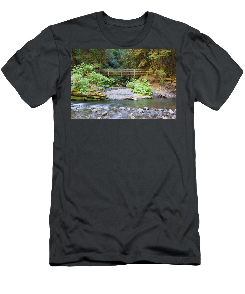 Green T-Shirt featuring the photograph On The Trail To Marymere by Heidi Smith