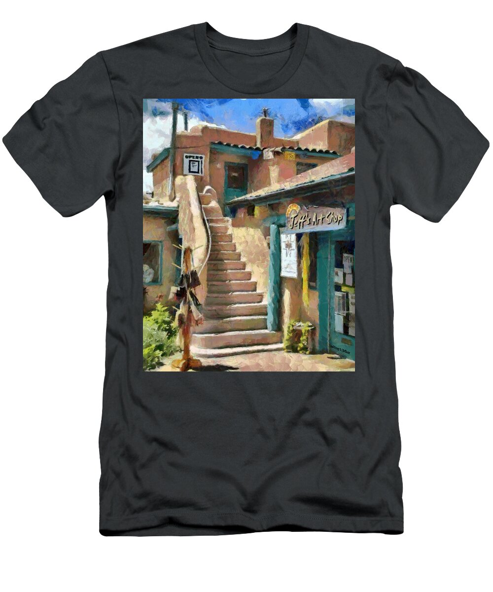 Jeff's Art Shop T-Shirt featuring the painting Open for Business by Jeffrey Kolker