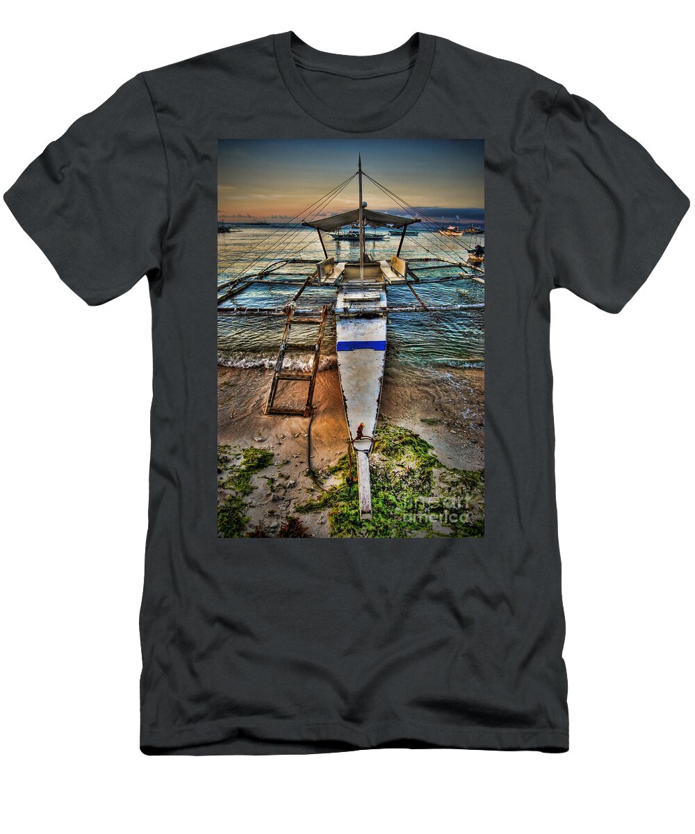 Yhun Suarez T-Shirt featuring the photograph Panglao Island Boat by Yhun Suarez