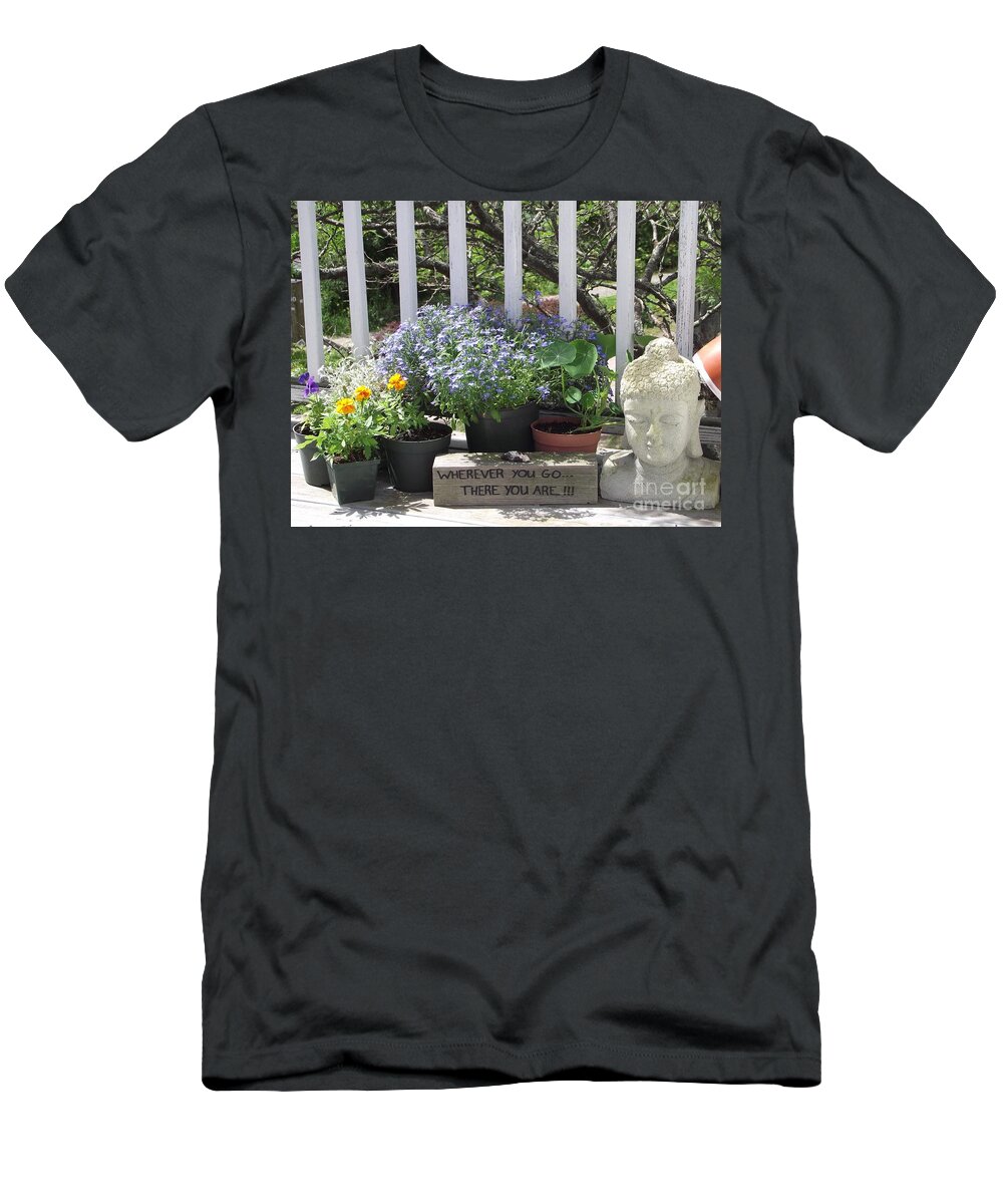 Buddha Bust T-Shirt featuring the photograph Peace and Buddha by Michelle Welles