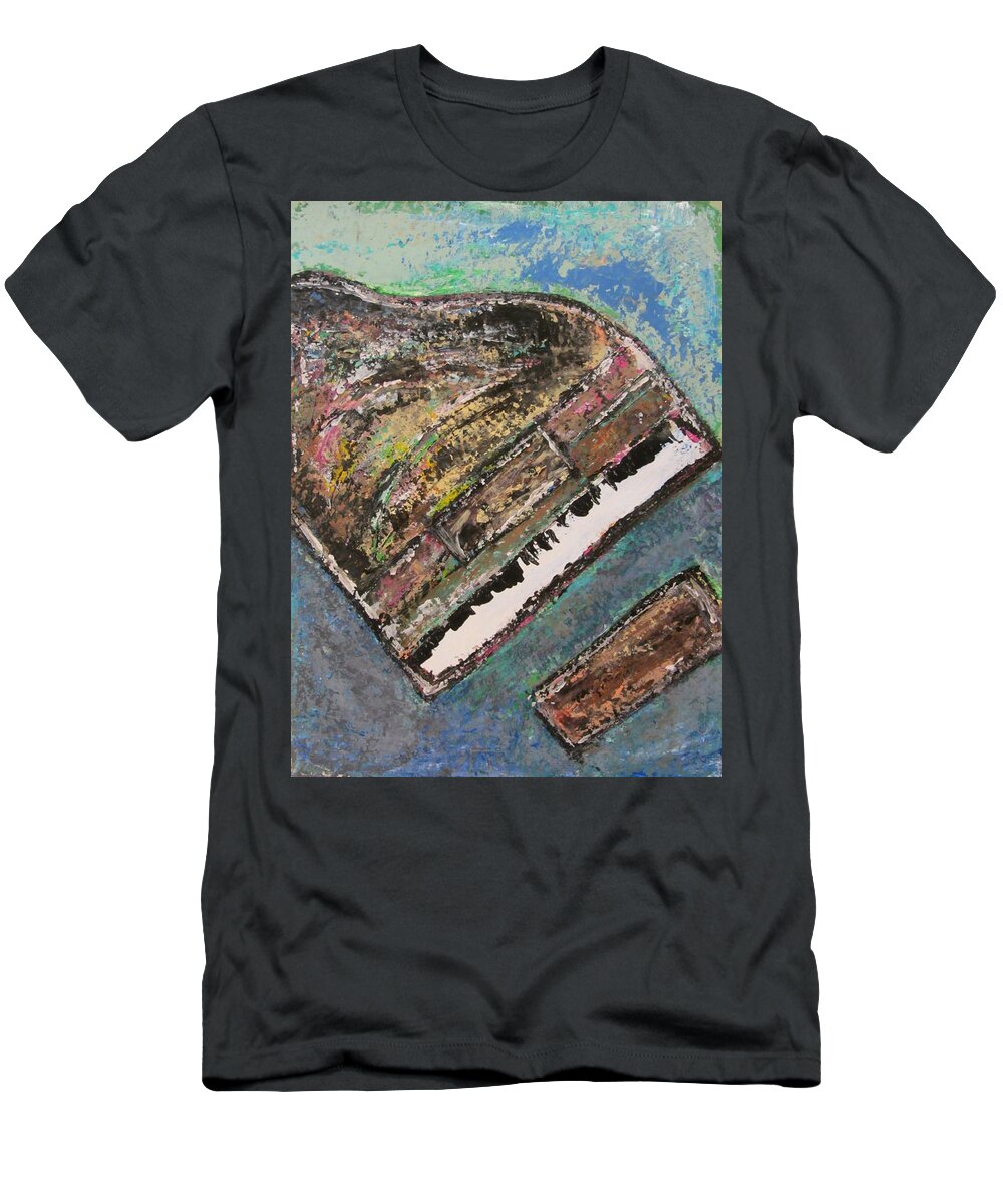 Piano T-Shirt featuring the painting Piano Study 7 by Anita Burgermeister