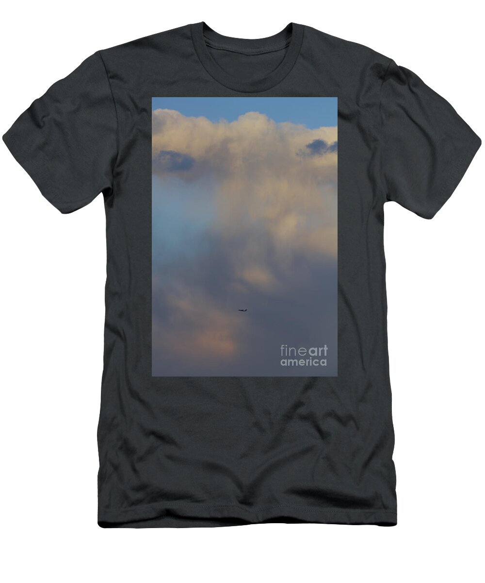 Portrait T-Shirt featuring the photograph Plane Takeoff by Donna L Munro