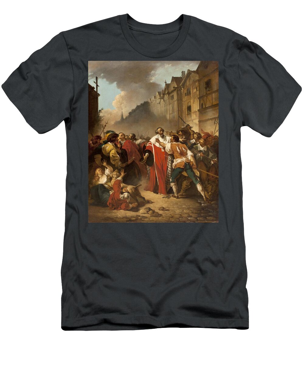 President T-Shirt featuring the painting President Mole Manhandled by Insurgents by Francois Andre Vincent
