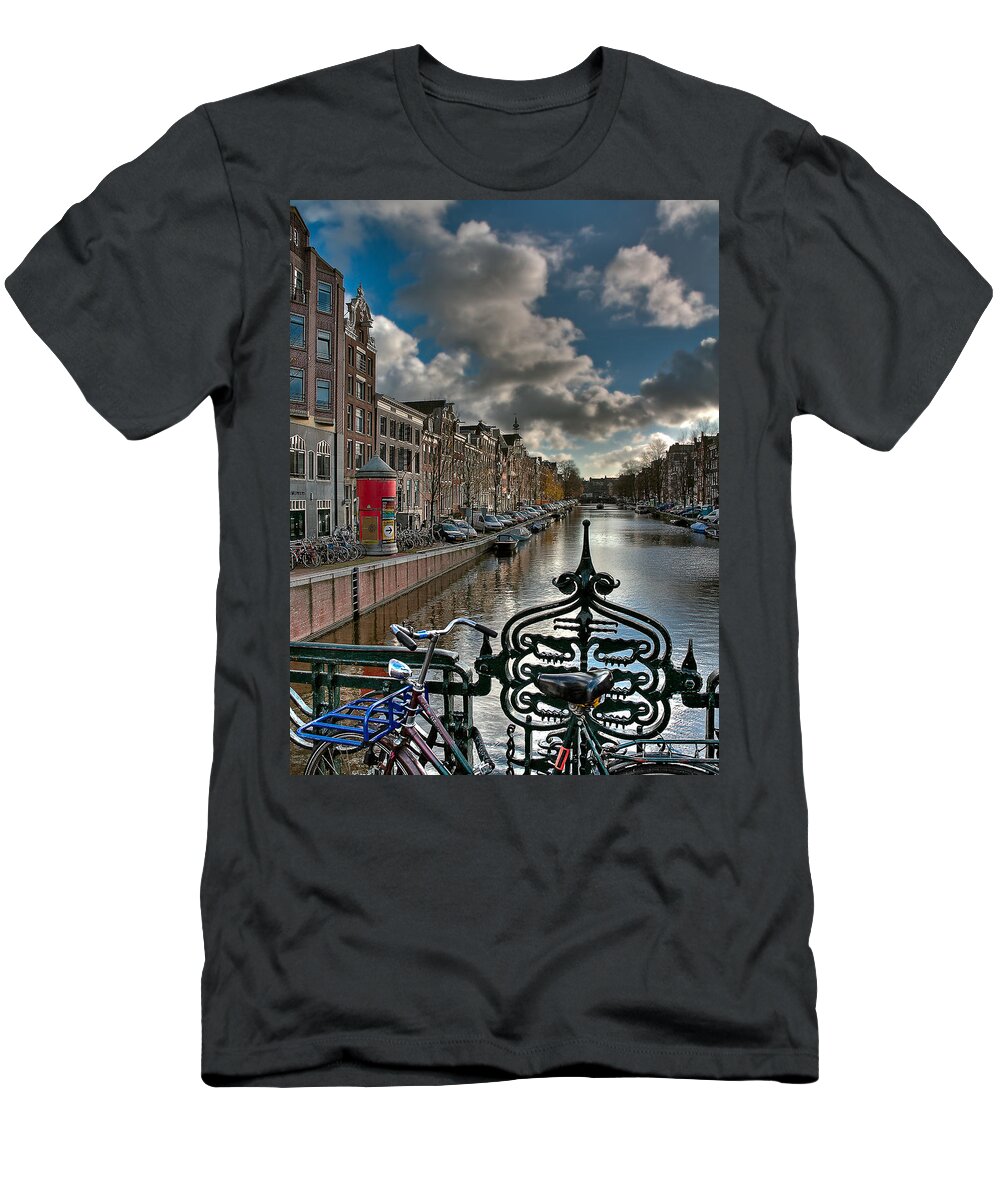 Holland Amsterdam T-Shirt featuring the photograph Prinsengracht and Leidsestraat. Amsterdam by Juan Carlos Ferro Duque
