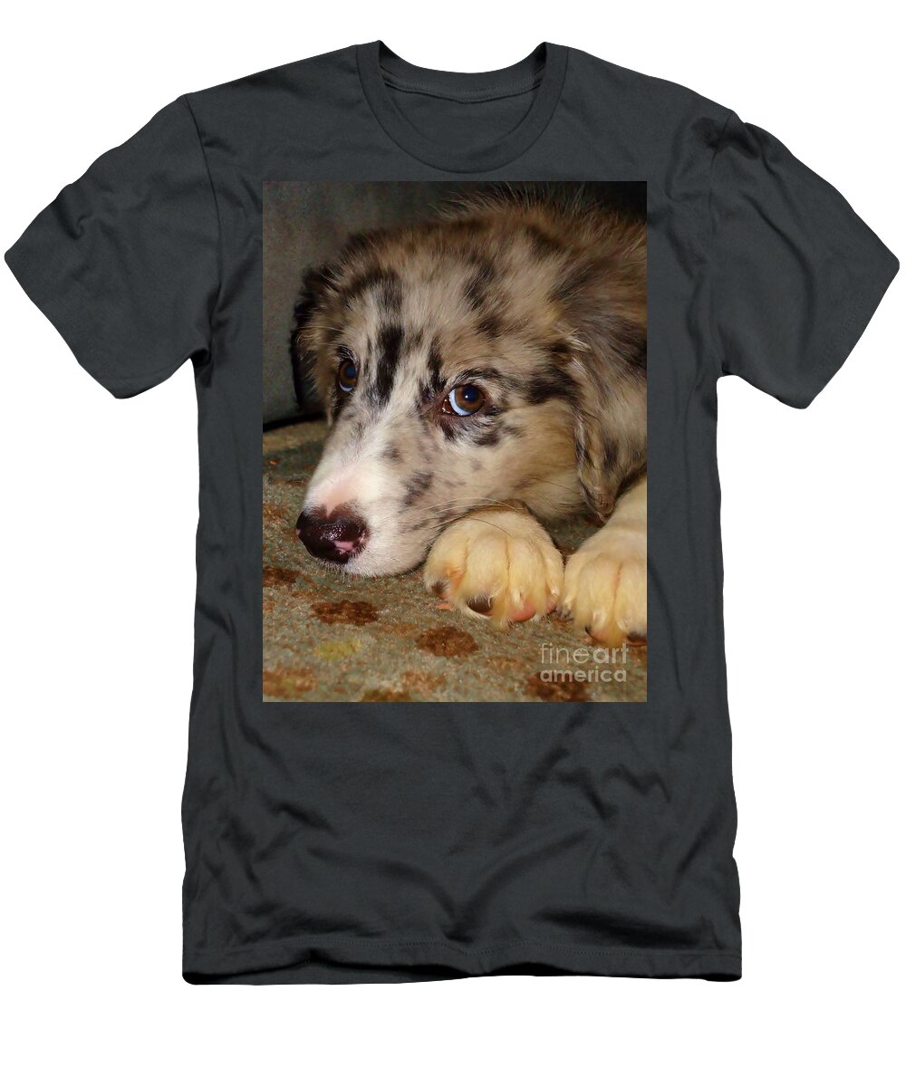 Puppy T-Shirt featuring the photograph Puppy Face by Art Dingo