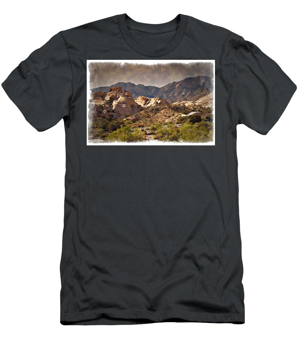 Red T-Shirt featuring the photograph Red Rock - IMPRESSIONS by Ricky Barnard