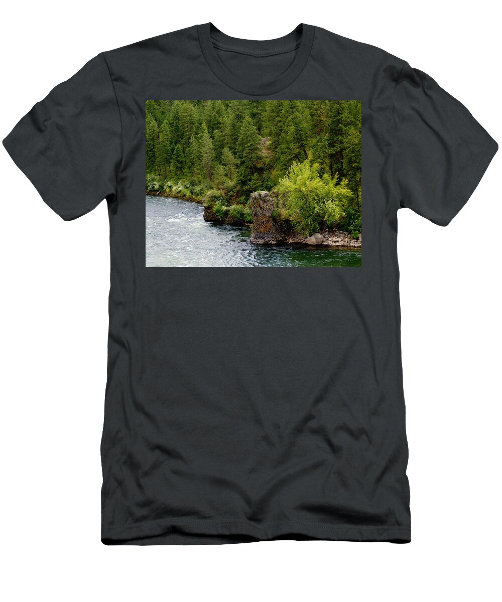 Spokane River T-Shirt featuring the photograph Rockin the Spokane River by Ben Upham III
