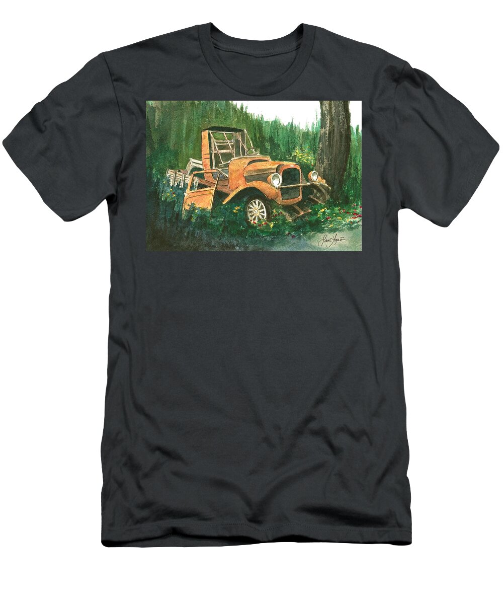 Vintage T-Shirt featuring the painting Run Down Pick Up by Frank SantAgata