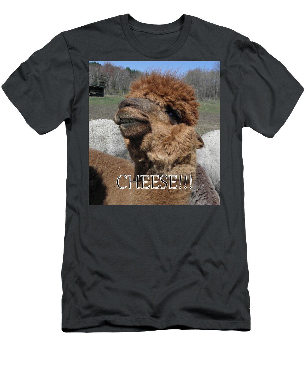 Alpaca T-Shirt featuring the photograph Say cheese by Kim Galluzzo Wozniak