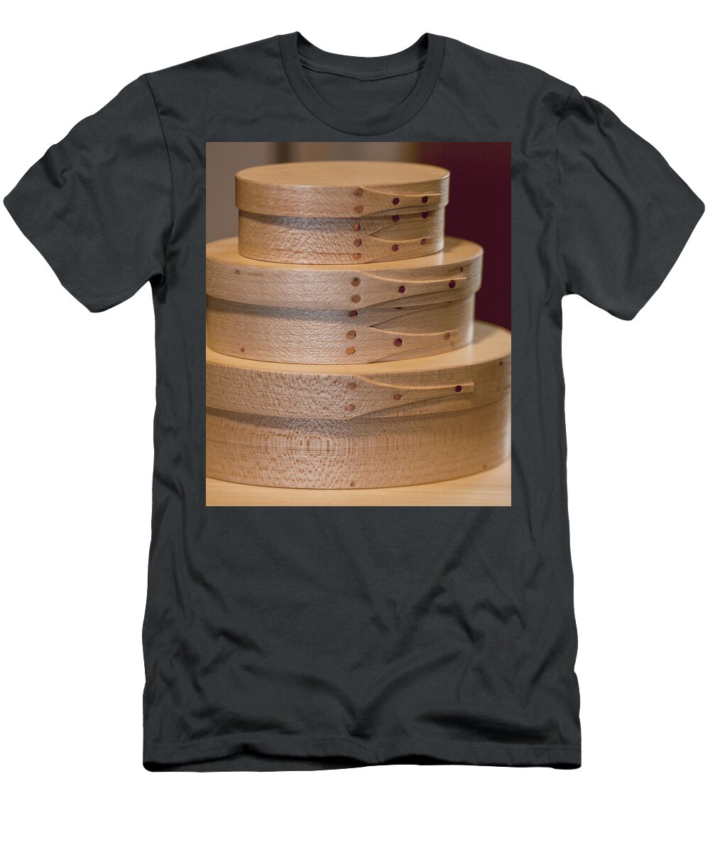 Shakers T-Shirt featuring the photograph Shaker Storage Boxes by Wilma Birdwell
